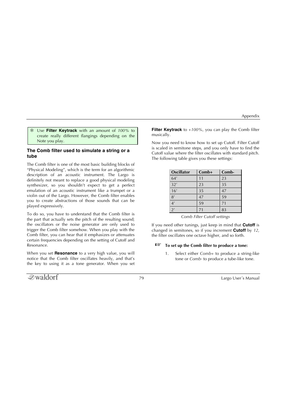 Waldorf Largo User Manual | Page 79 / 99