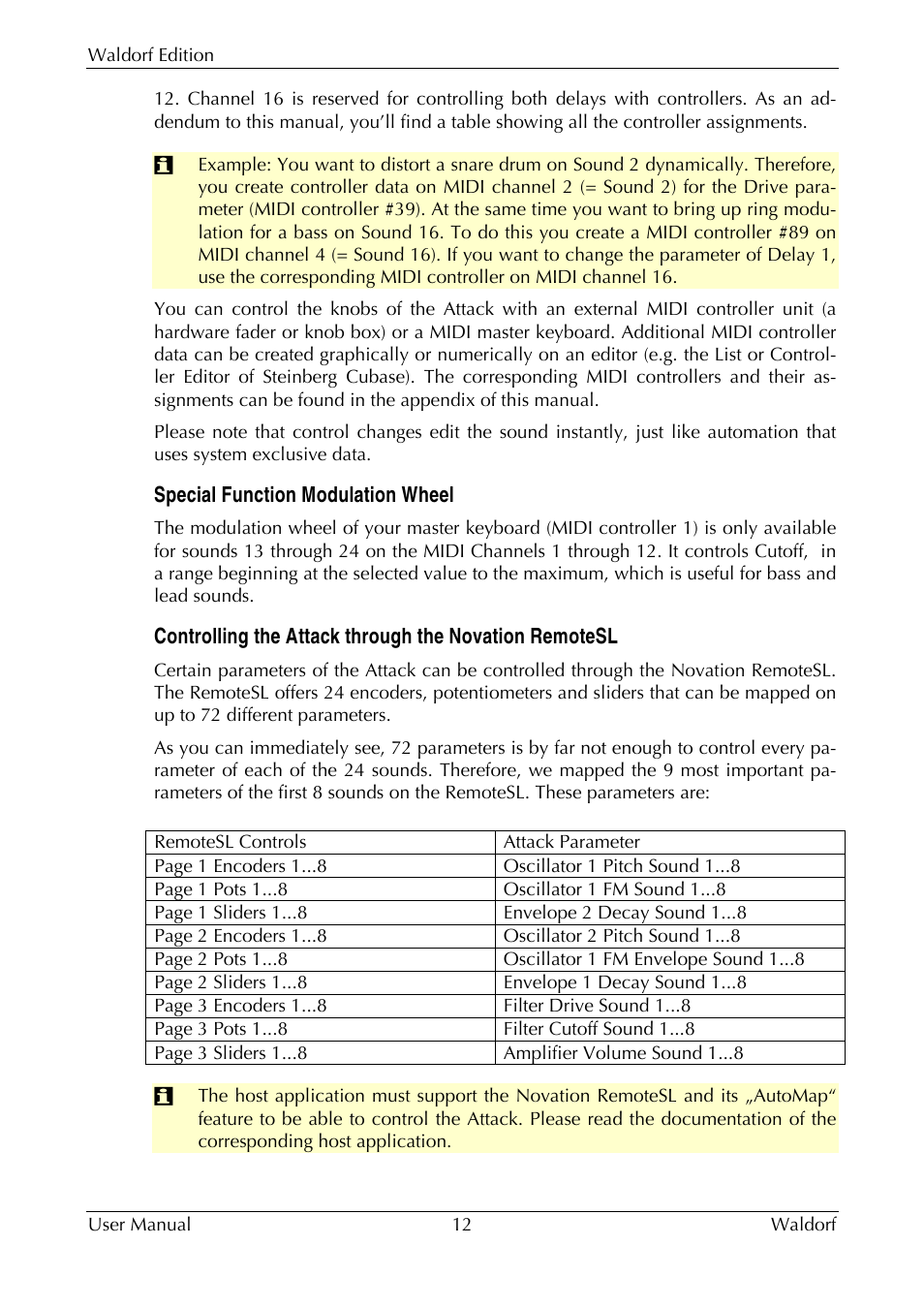 Special function modulation wheel | Waldorf Edition User Manual | Page 12 / 88