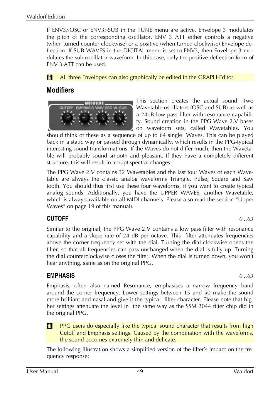 Modifiers | Waldorf Edition User Manual | Page 49 / 88