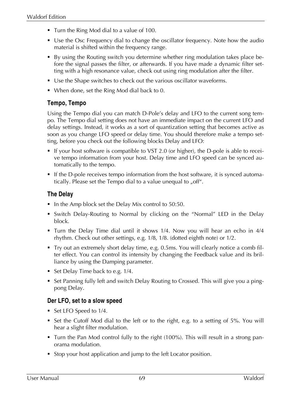 Waldorf Edition User Manual | Page 69 / 88