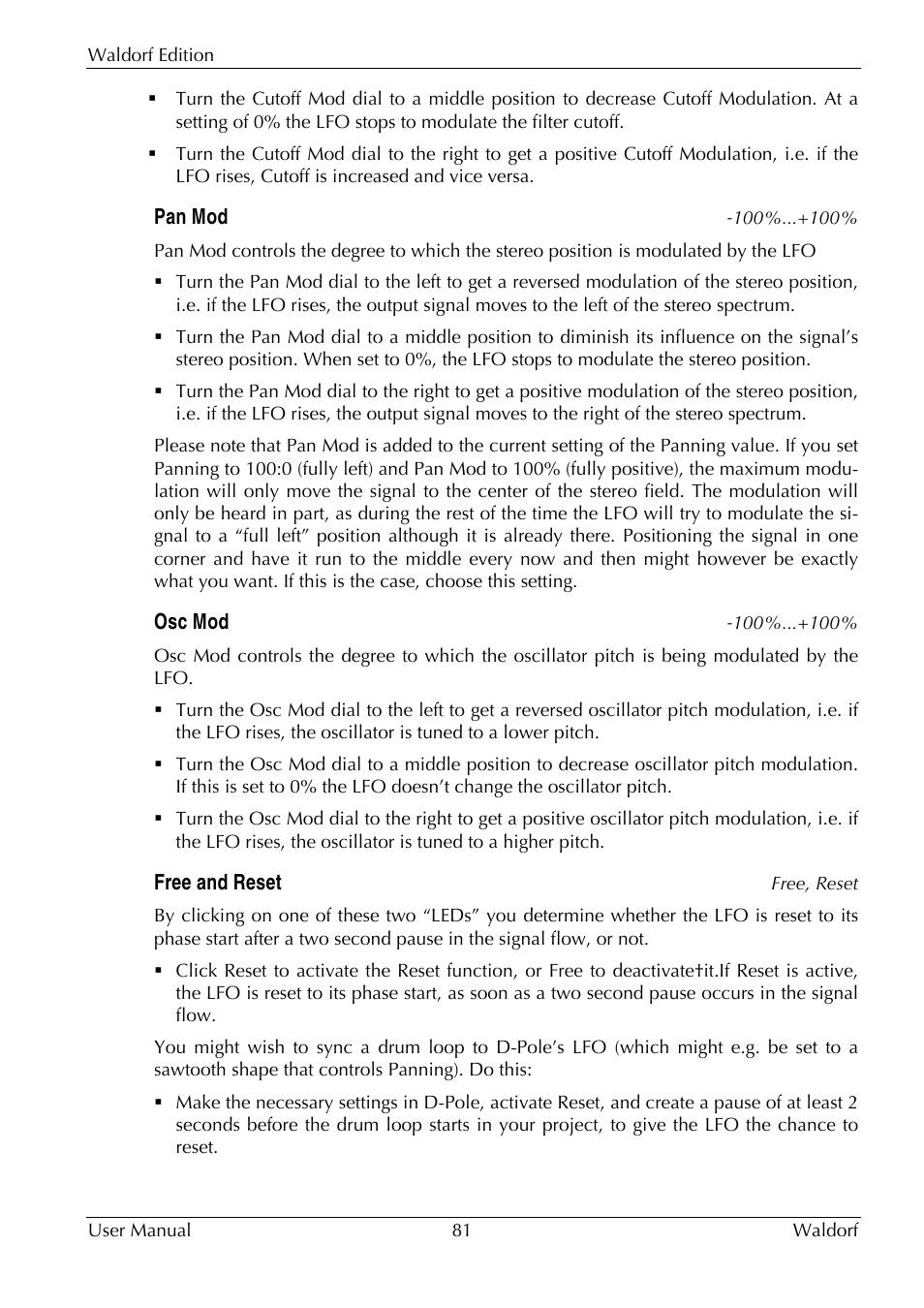 Waldorf Edition User Manual | Page 81 / 88