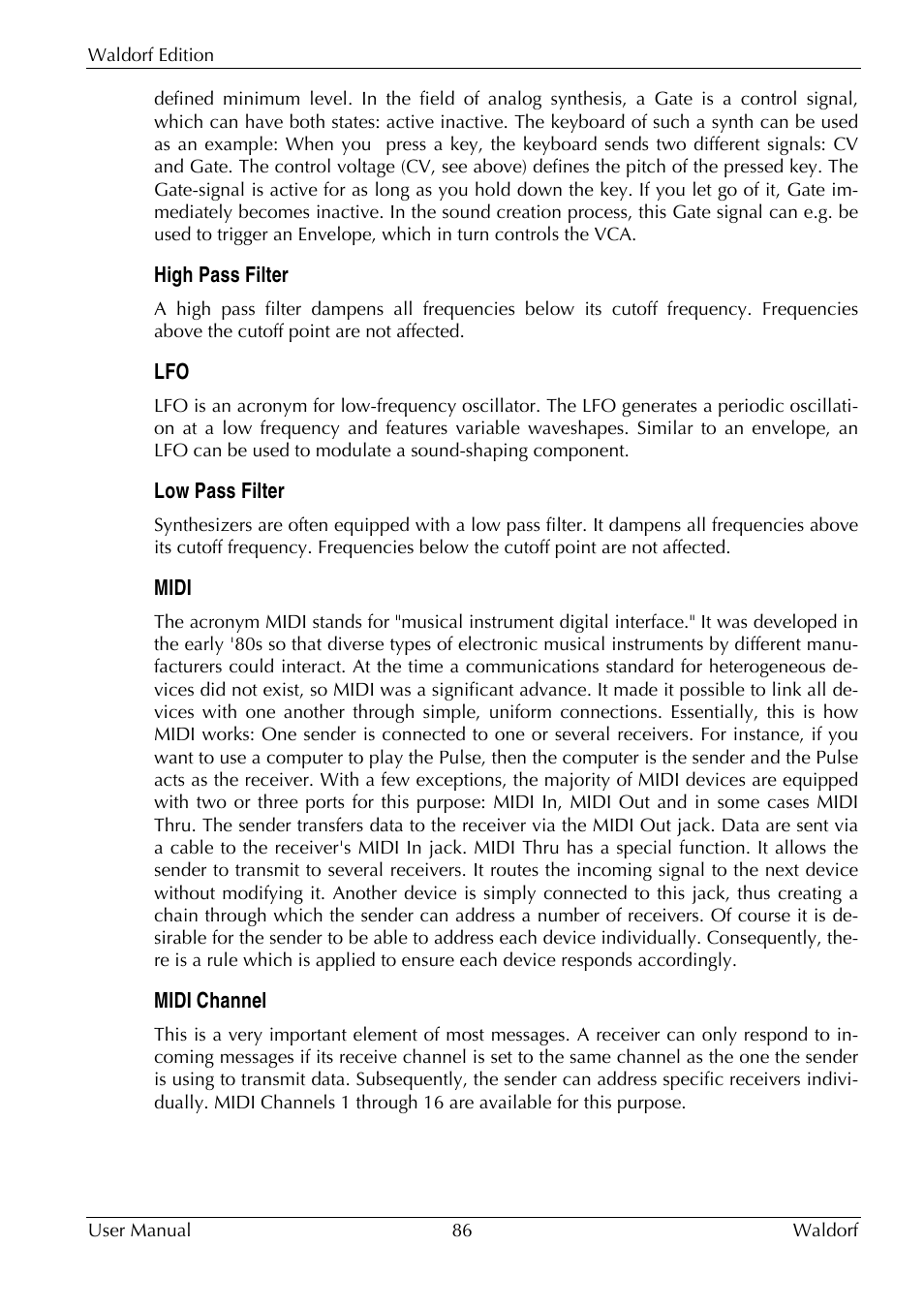 Waldorf Edition User Manual | Page 86 / 88