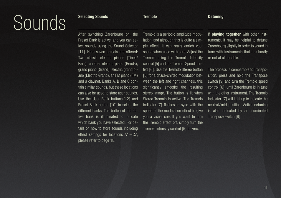 Sounds | Waldorf Zarenbourg User Manual | Page 11 / 22