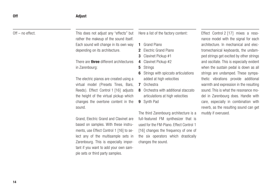 Waldorf Zarenbourg User Manual | Page 14 / 22