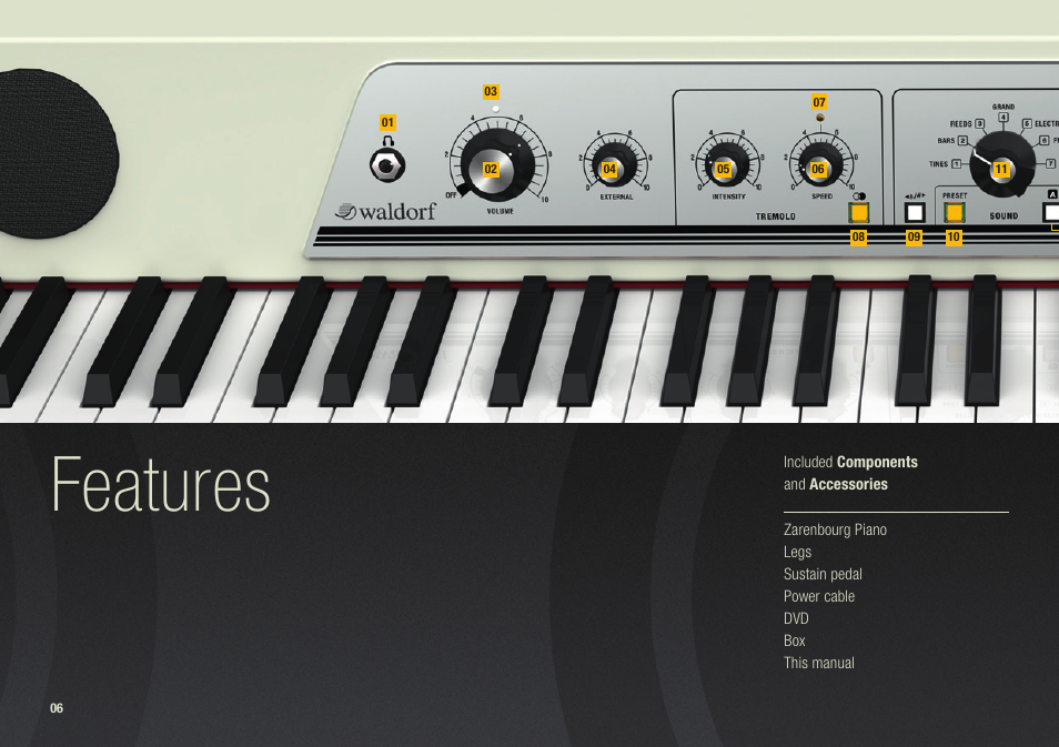 Features | Waldorf Zarenbourg User Manual | Page 6 / 22