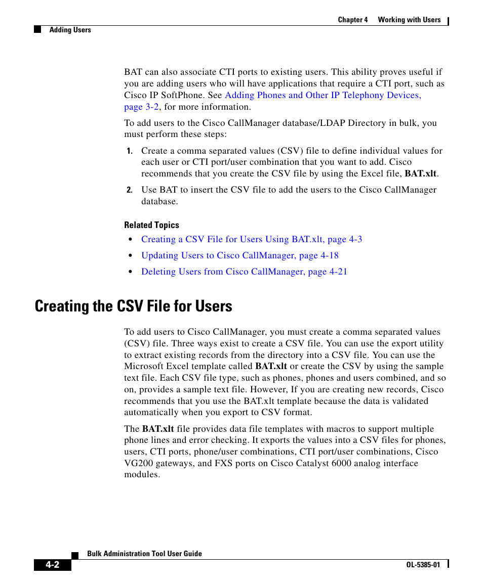 Creating the csv file for users | Cisco OL-5385-01 User Manual | Page 2 / 22