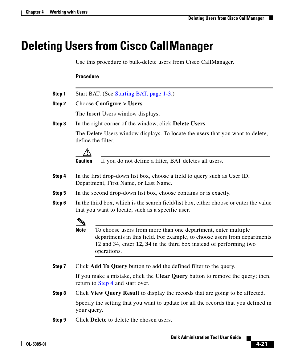 Deleting users from cisco callmanager | Cisco OL-5385-01 User Manual | Page 21 / 22