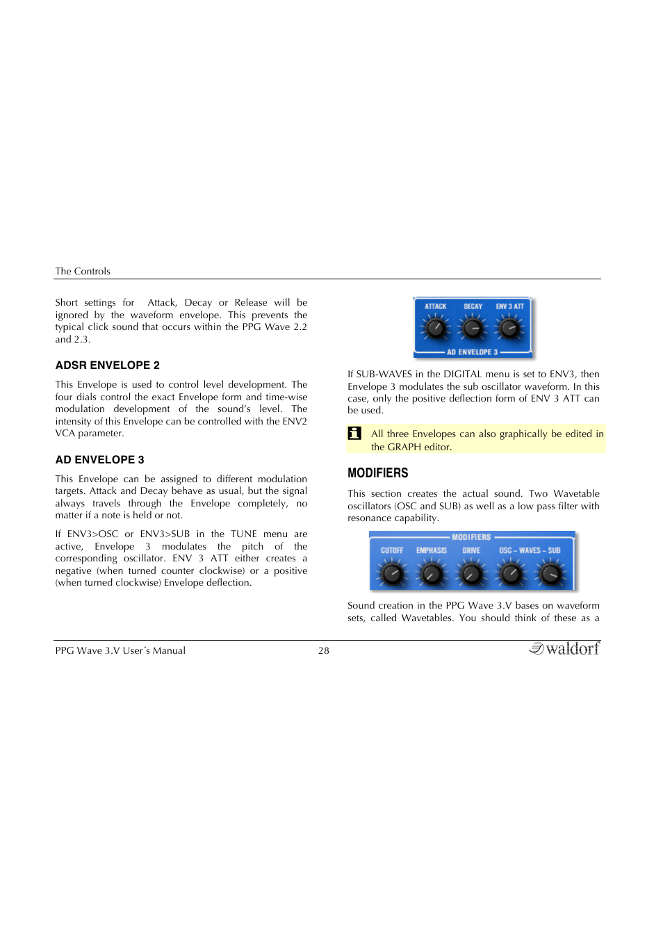 Modifiers | Waldorf Wave 3.v User Manual | Page 28 / 82