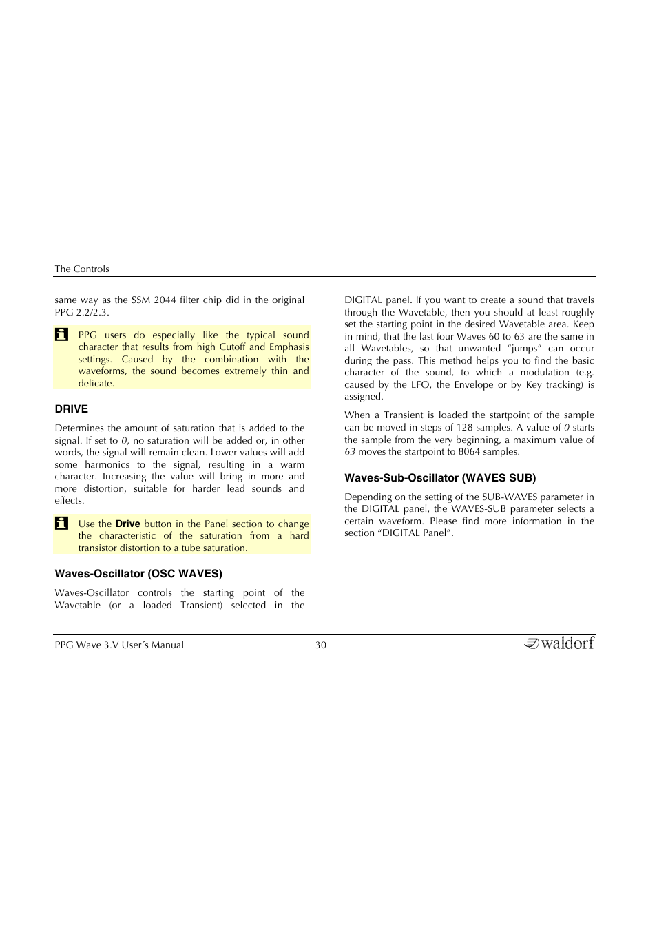 Waldorf Wave 3.v User Manual | Page 30 / 82
