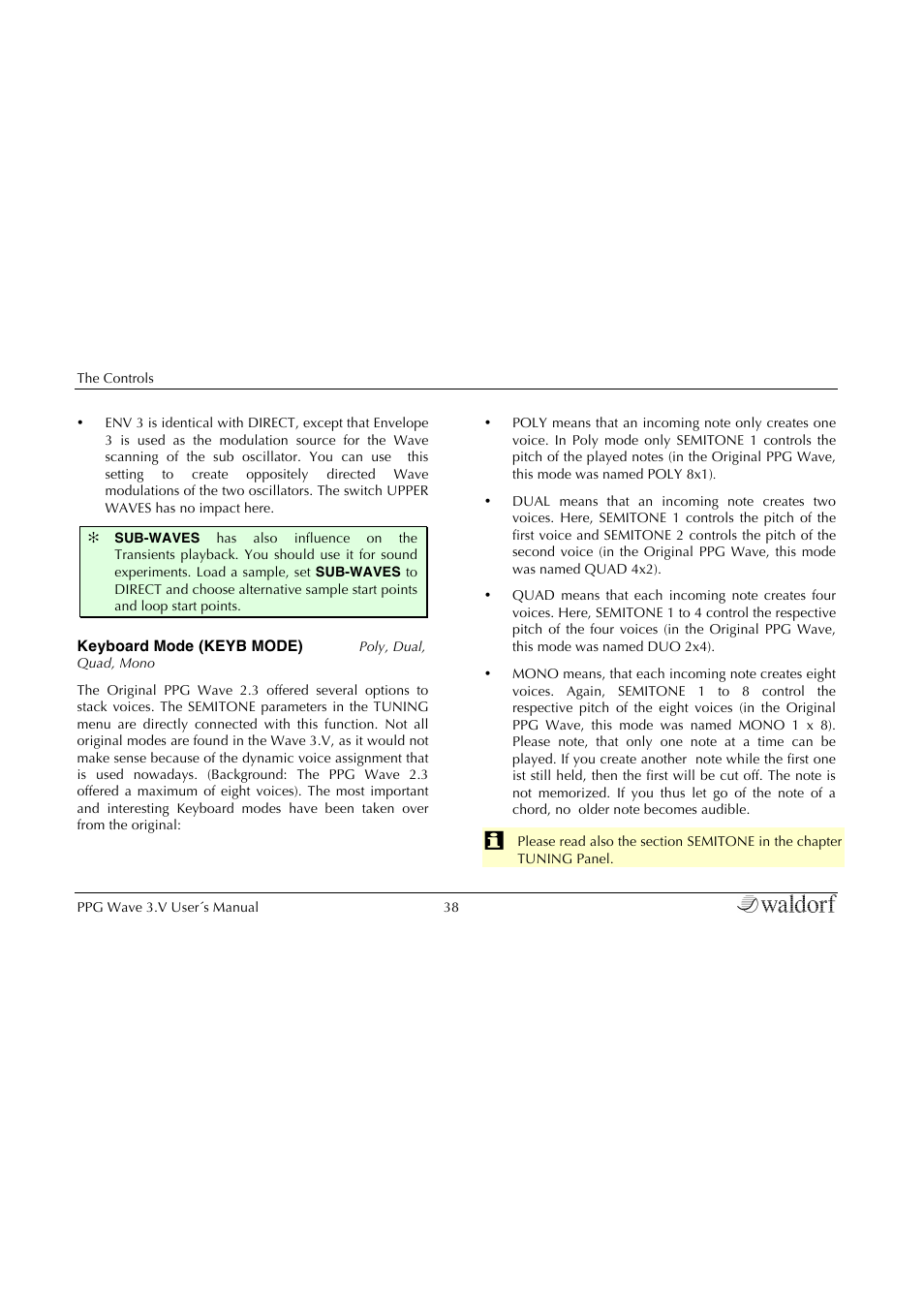 Waldorf Wave 3.v User Manual | Page 38 / 82