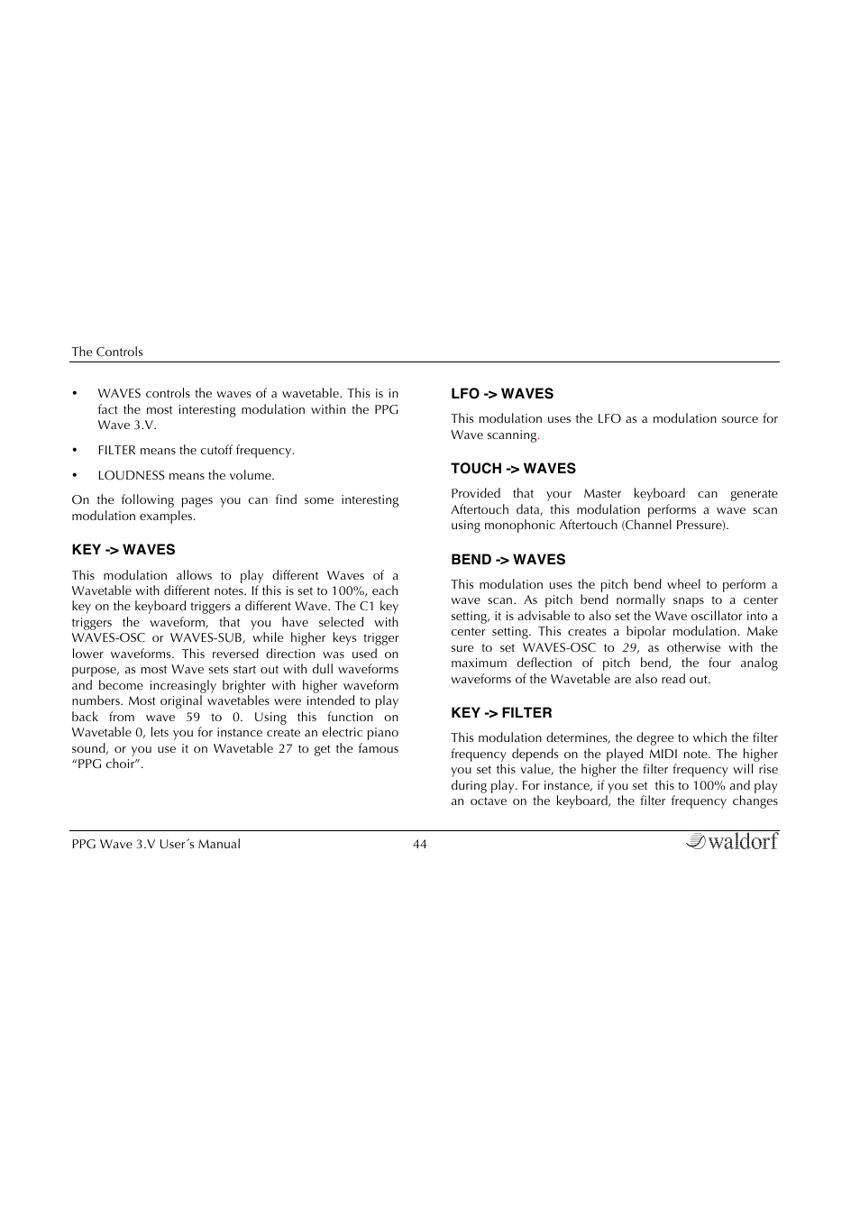 Waldorf Wave 3.v User Manual | Page 44 / 82