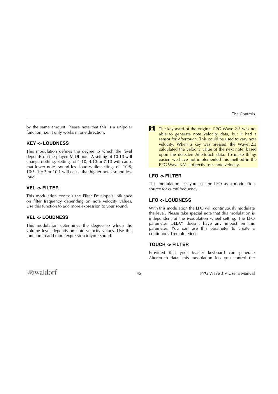 Waldorf Wave 3.v User Manual | Page 45 / 82