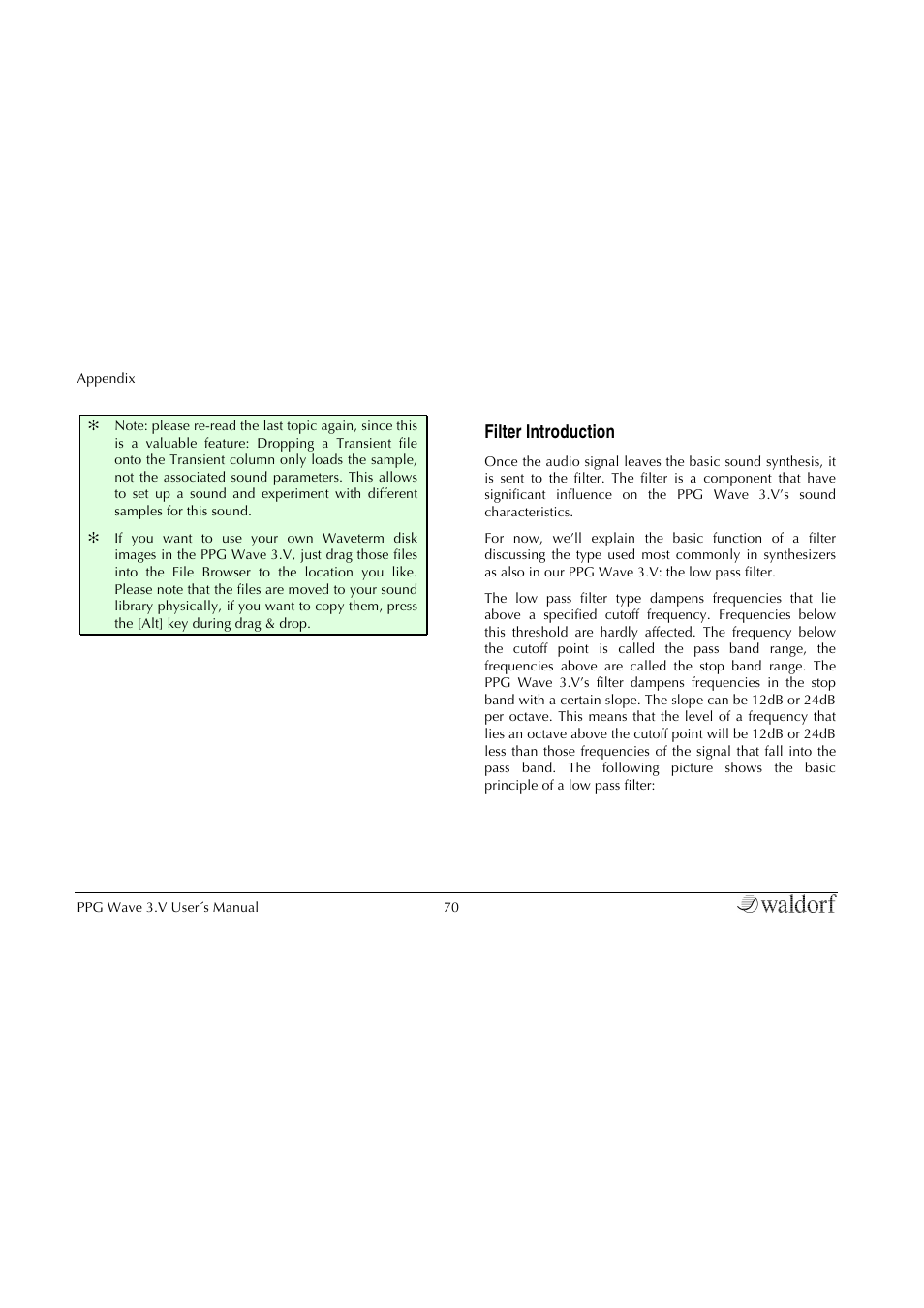 Filter introduction | Waldorf Wave 3.v User Manual | Page 70 / 82