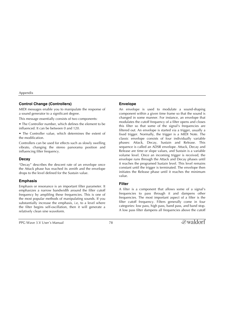 Waldorf Wave 3.v User Manual | Page 78 / 82
