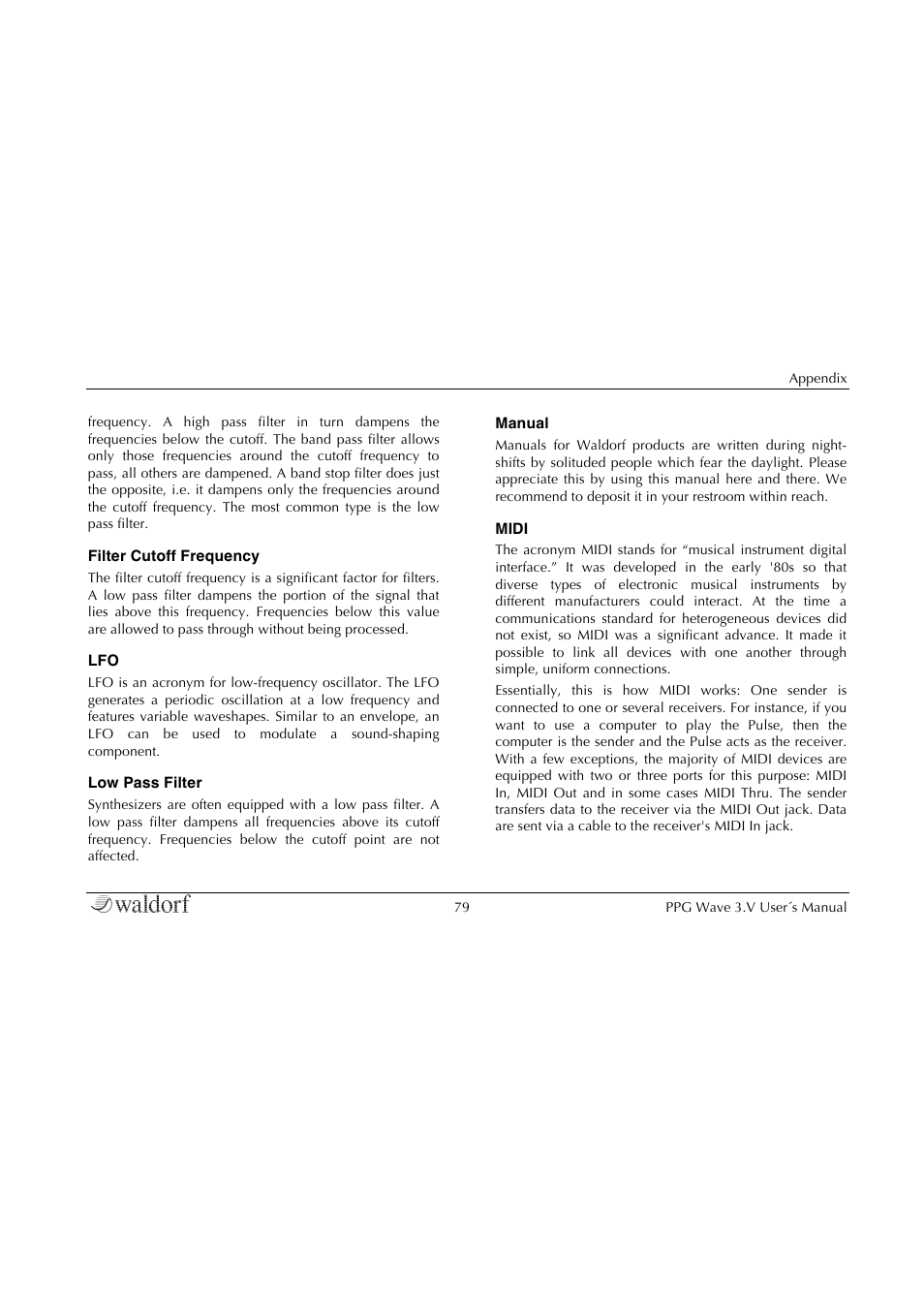 Waldorf Wave 3.v User Manual | Page 79 / 82