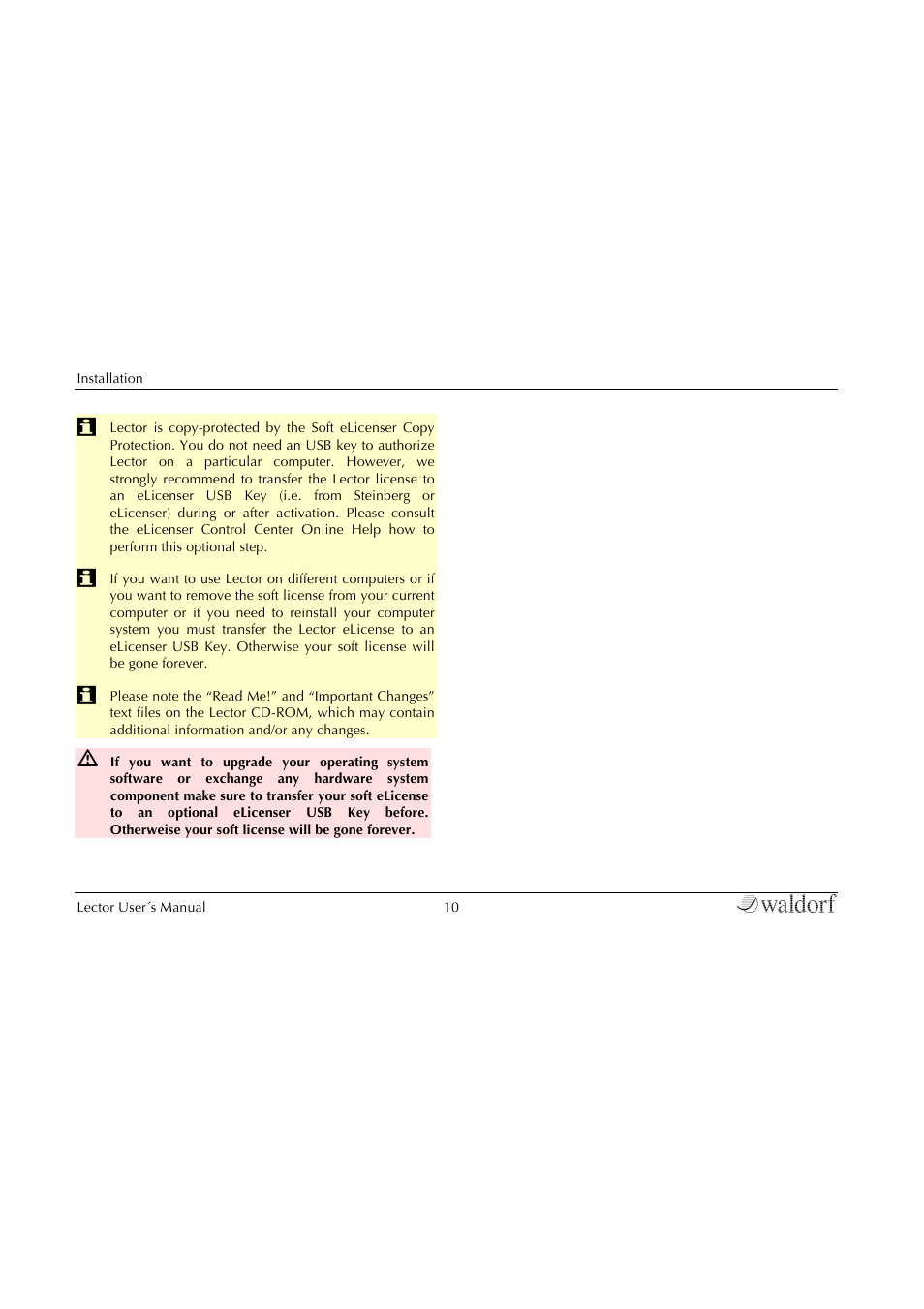 Waldorf Lector User Manual | Page 10 / 48