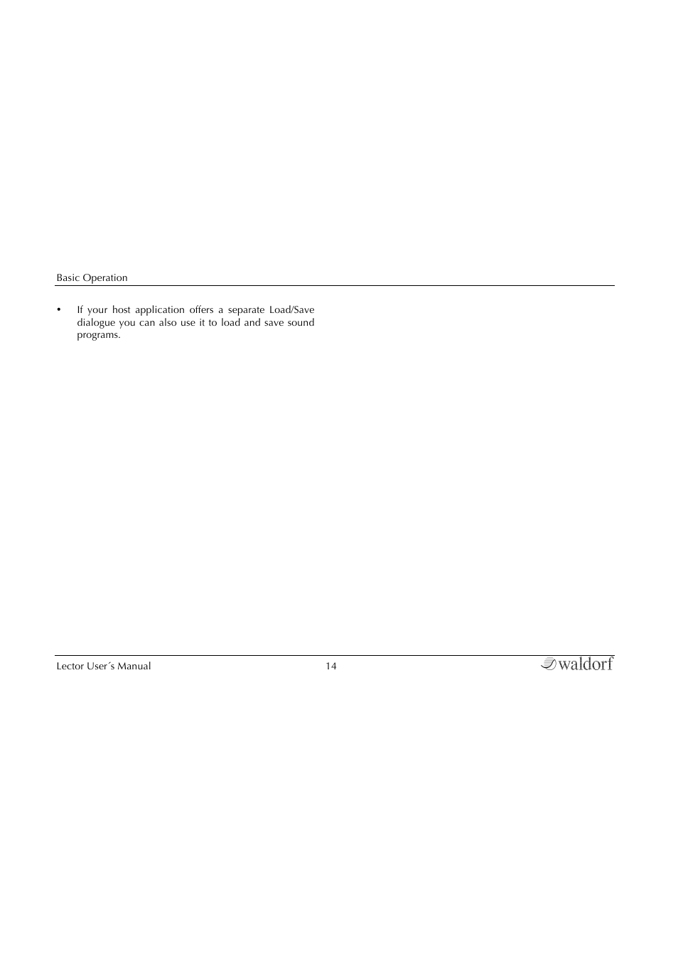 Waldorf Lector User Manual | Page 14 / 48