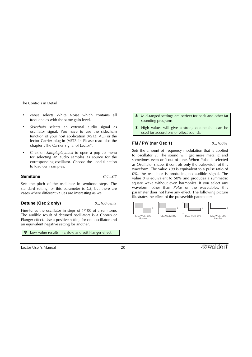 Waldorf Lector User Manual | Page 20 / 48