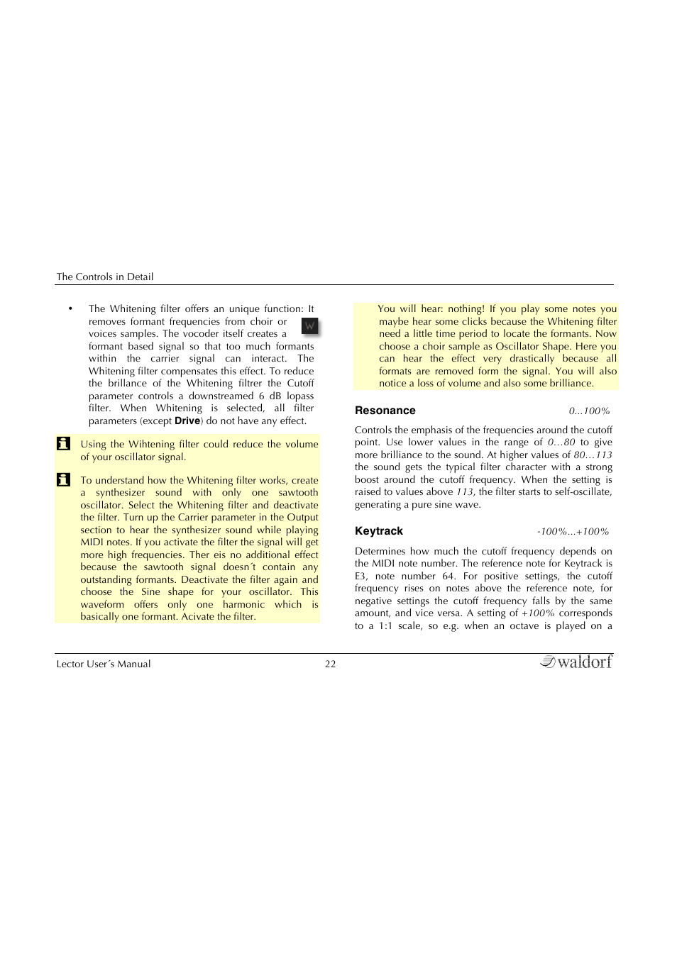 Waldorf Lector User Manual | Page 22 / 48