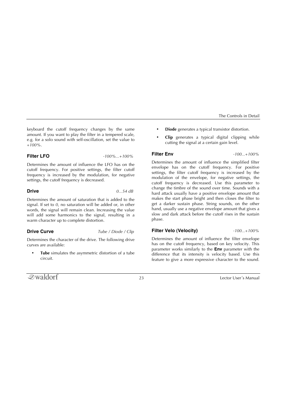 Waldorf Lector User Manual | Page 23 / 48