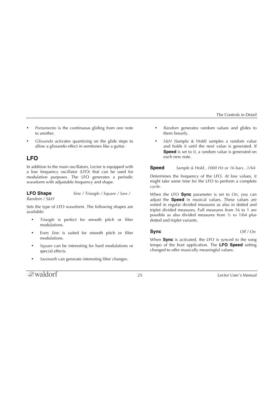 Waldorf Lector User Manual | Page 25 / 48