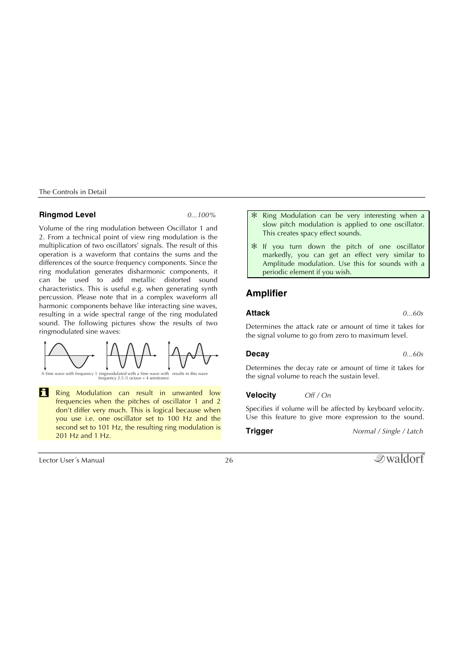 Amplifier | Waldorf Lector User Manual | Page 26 / 48