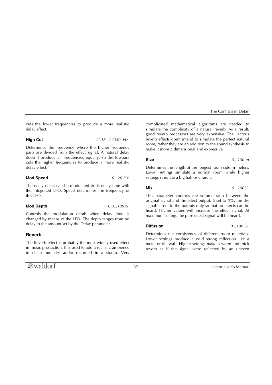 Waldorf Lector User Manual | Page 37 / 48