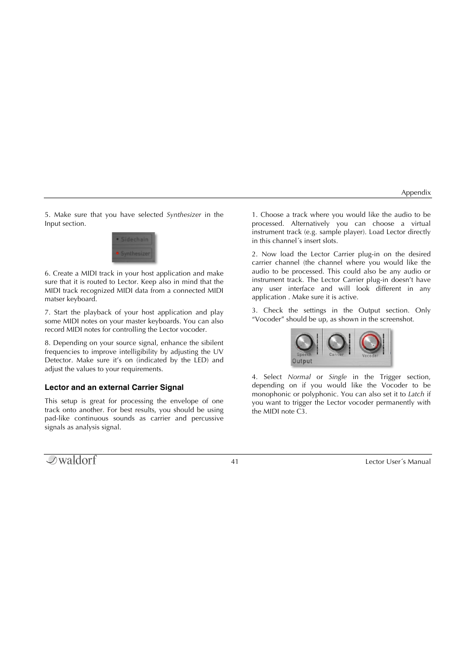 Waldorf Lector User Manual | Page 41 / 48