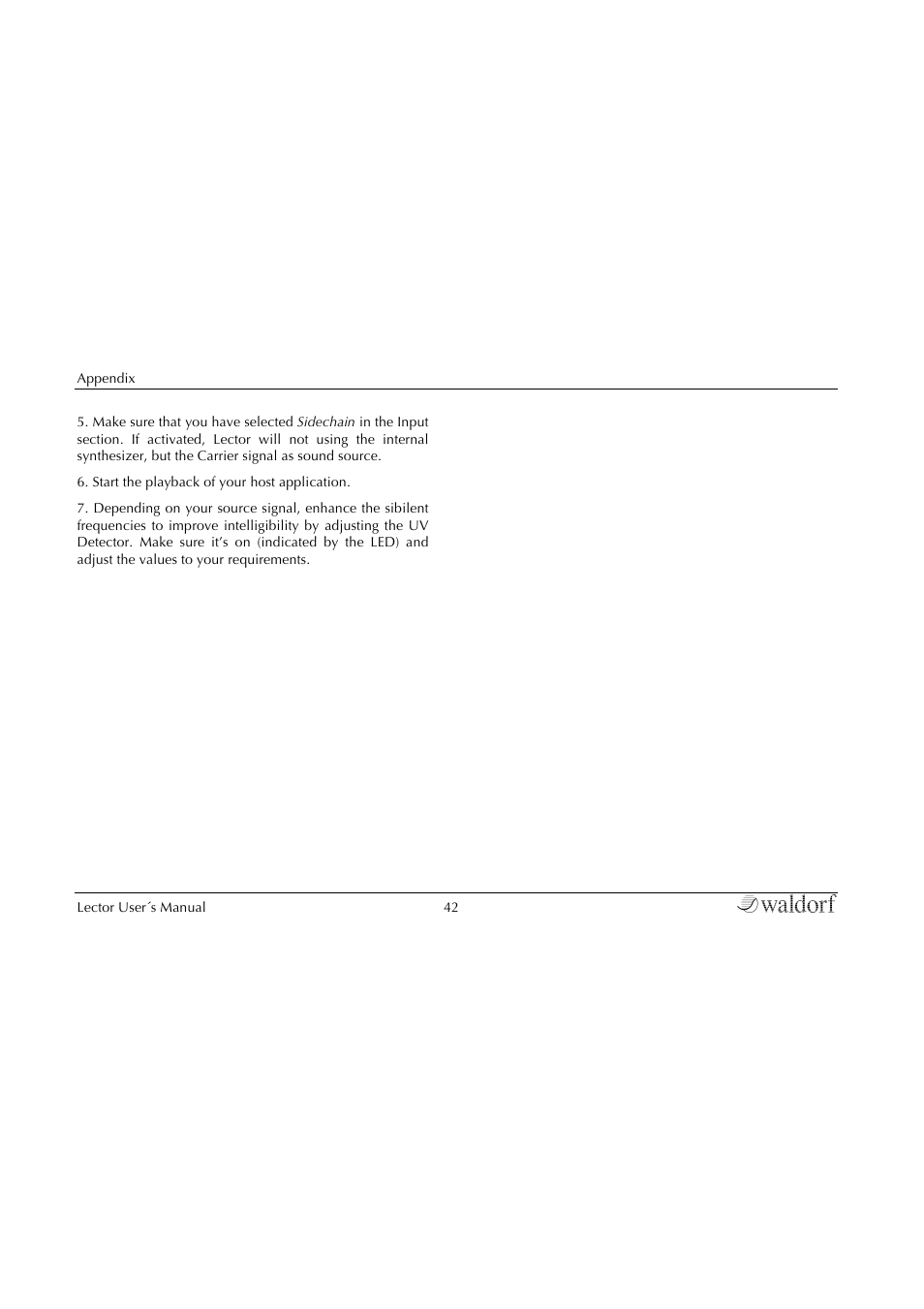 Waldorf Lector User Manual | Page 42 / 48