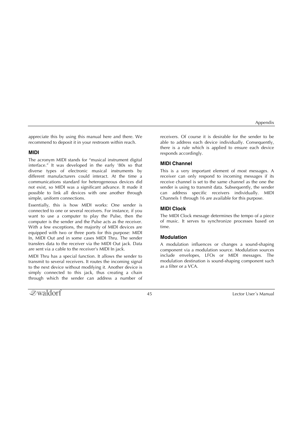 Waldorf Lector User Manual | Page 45 / 48