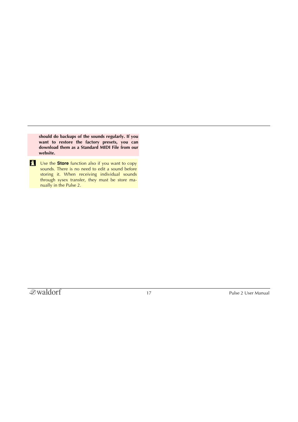 Waldorf Pulse 2 User Manual | Page 17 / 73