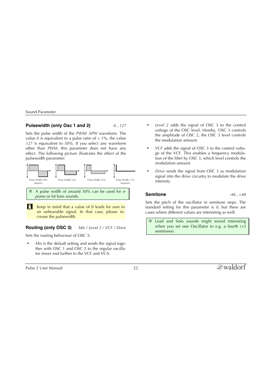 Waldorf Pulse 2 User Manual | Page 22 / 73