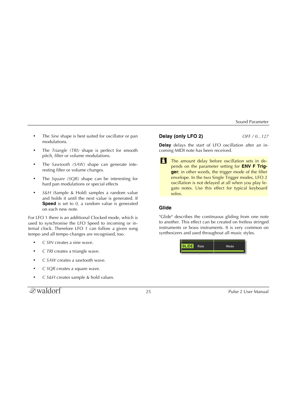 Waldorf Pulse 2 User Manual | Page 25 / 73
