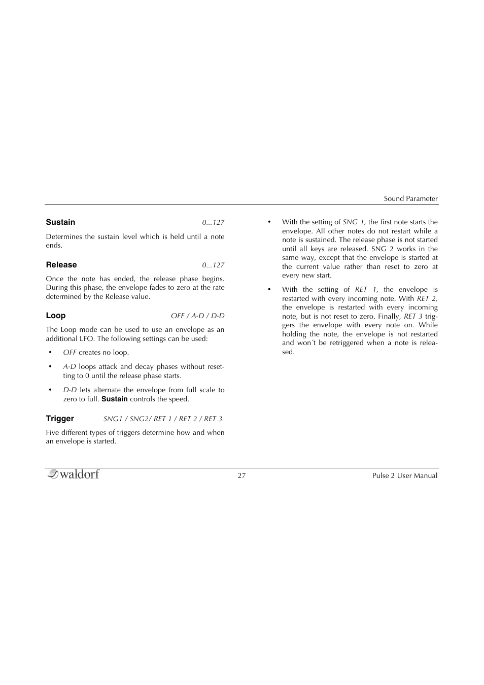 Waldorf Pulse 2 User Manual | Page 27 / 73