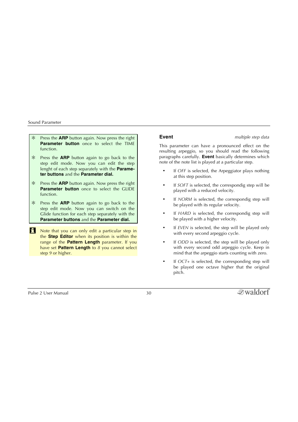 Waldorf Pulse 2 User Manual | Page 30 / 73