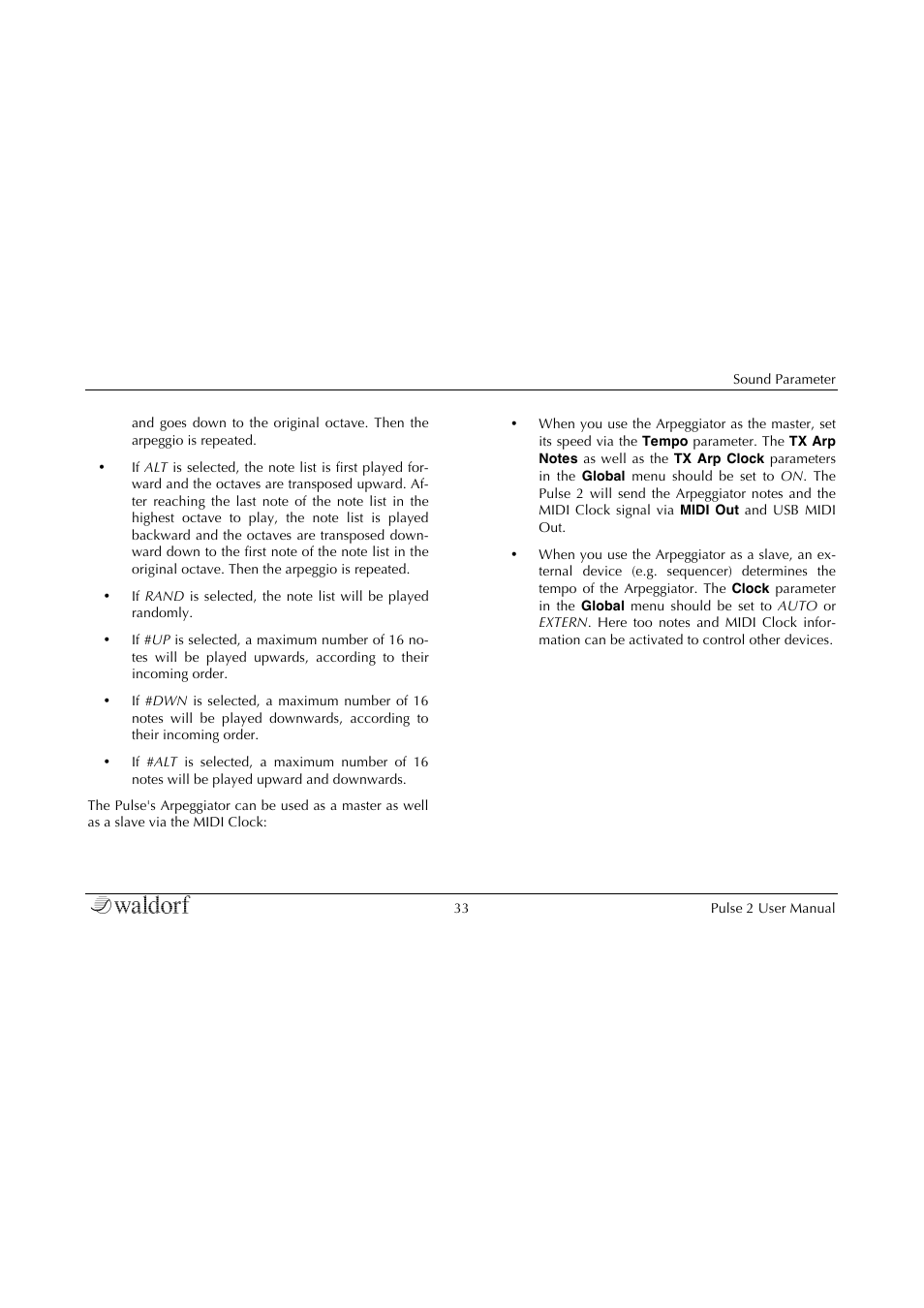 Waldorf Pulse 2 User Manual | Page 33 / 73