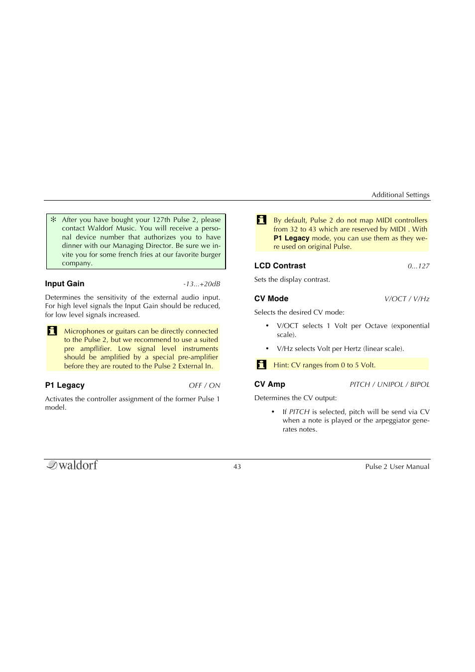 Waldorf Pulse 2 User Manual | Page 43 / 73