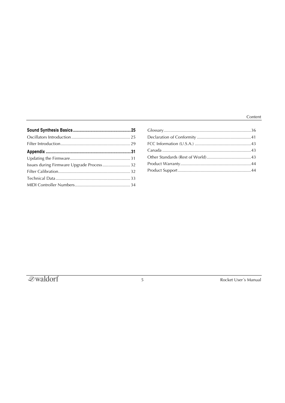 Waldorf Rocket User Manual | Page 5 / 45