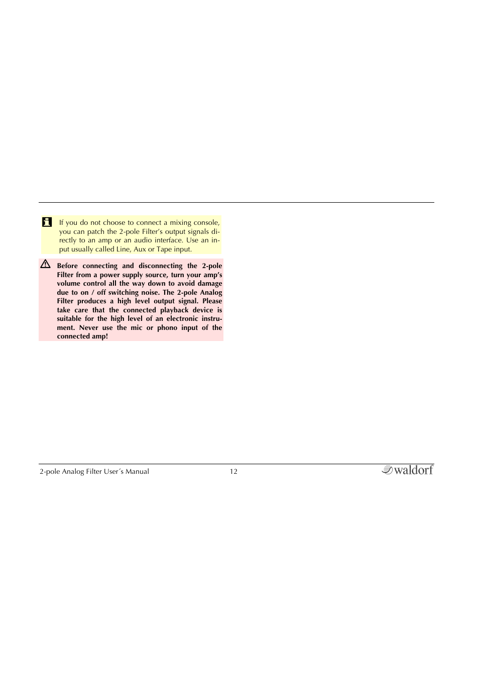 Waldorf 2-Pole User Manual | Page 12 / 36