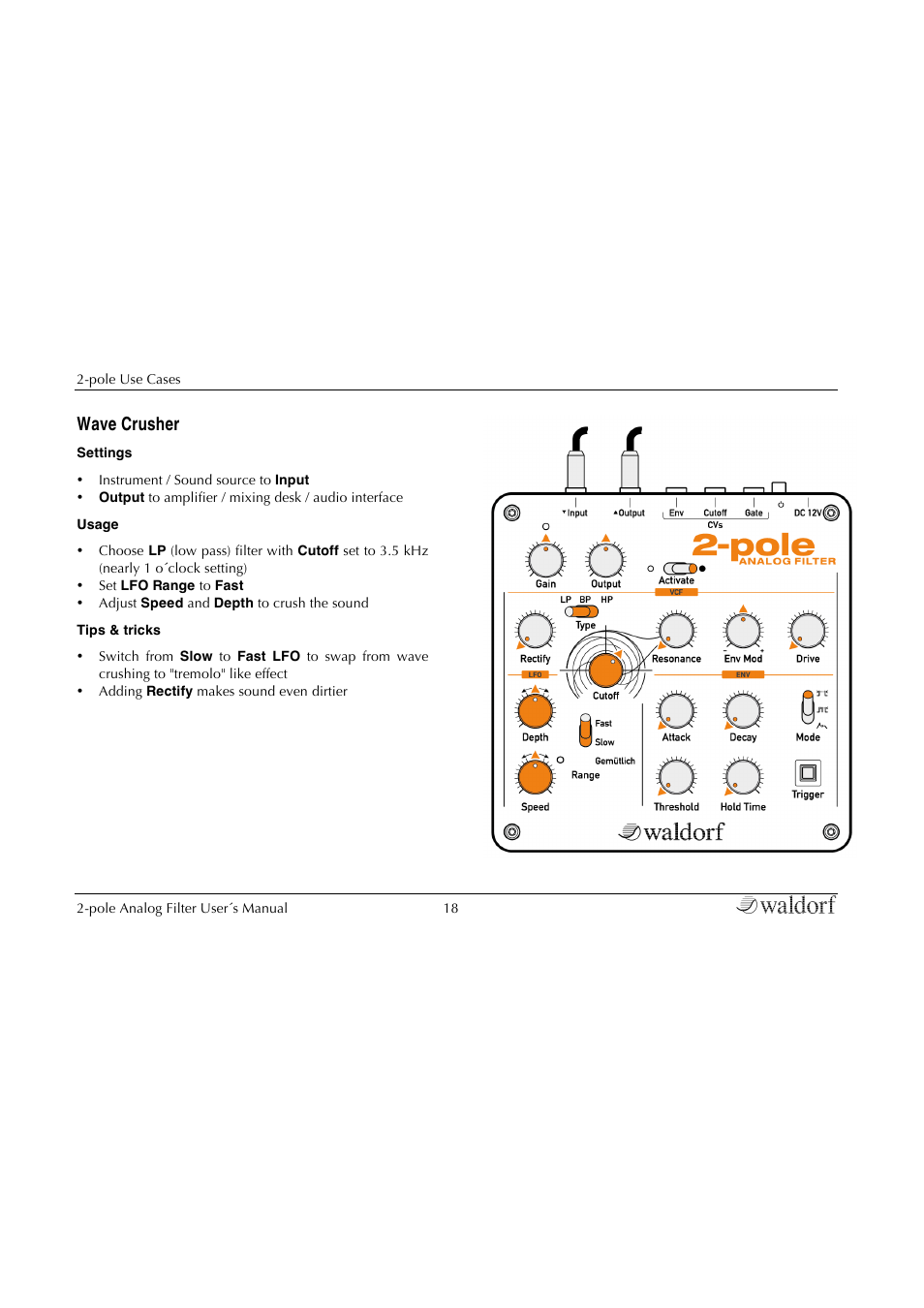 Wave crusher | Waldorf 2-Pole User Manual | Page 18 / 36