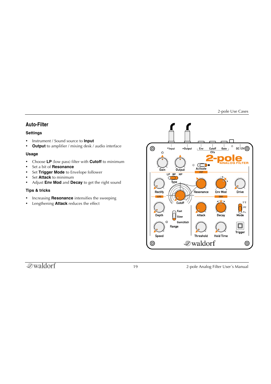 Auto-filter | Waldorf 2-Pole User Manual | Page 19 / 36