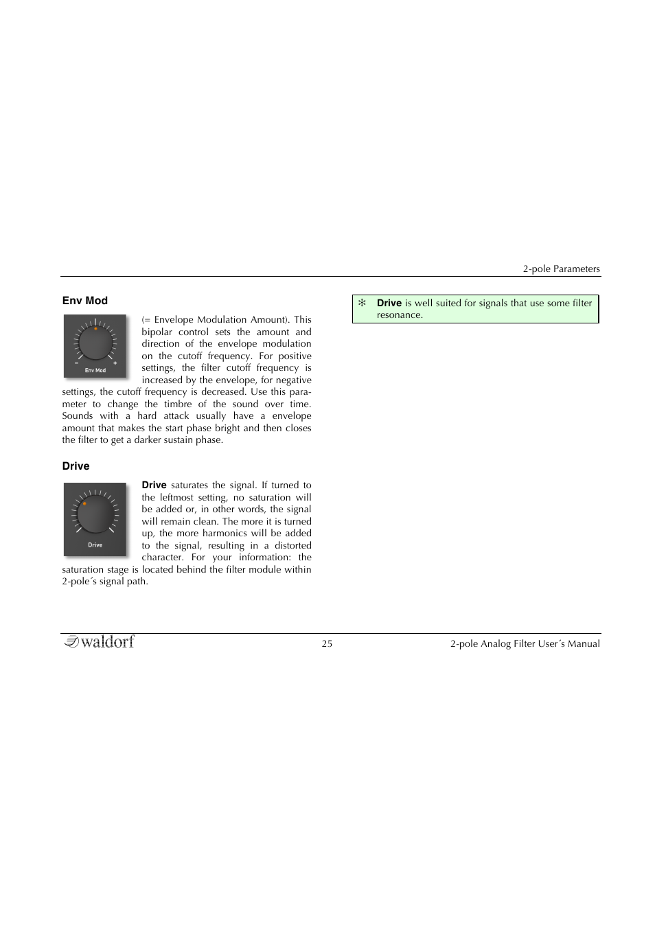 Waldorf 2-Pole User Manual | Page 25 / 36