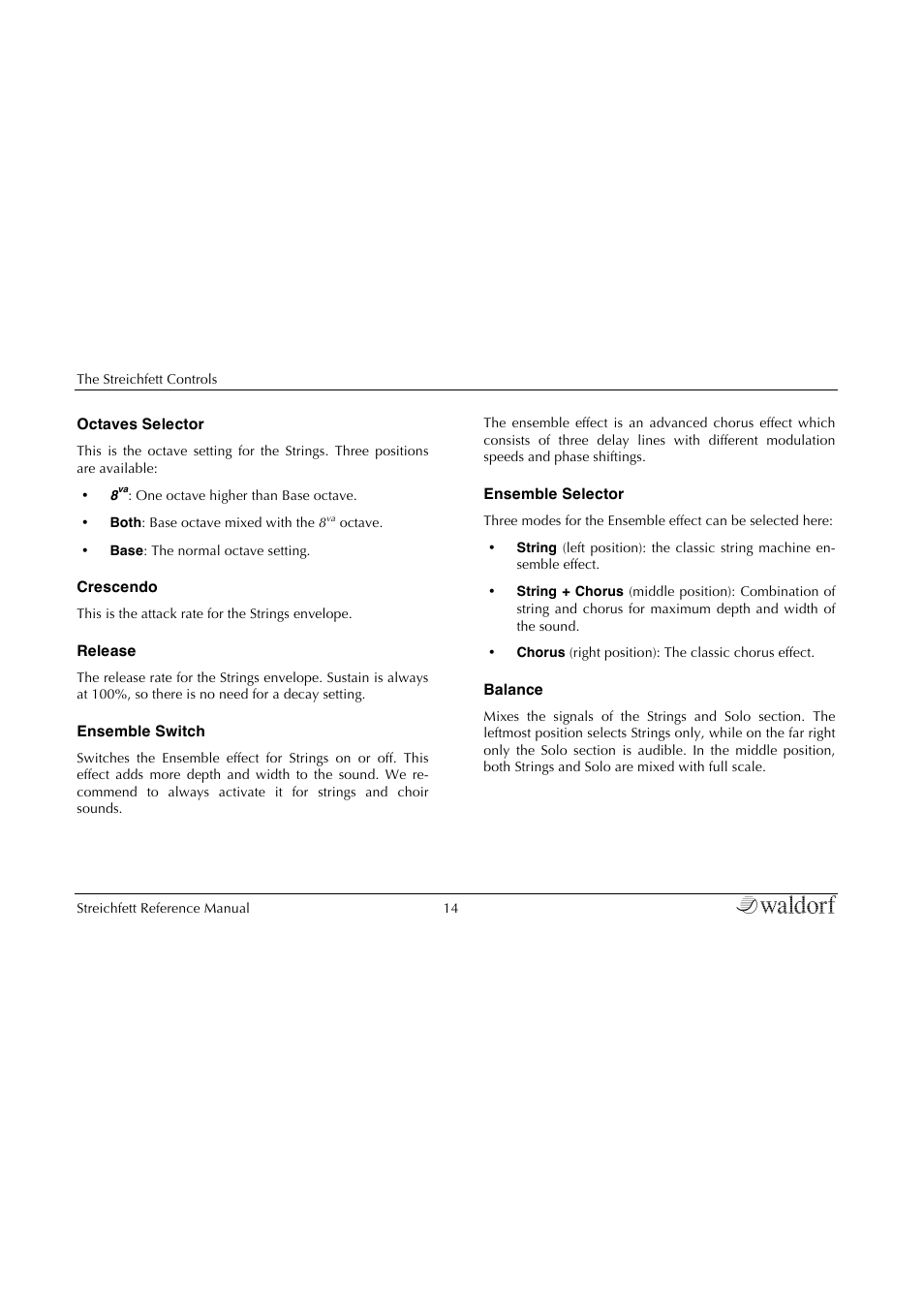Waldorf Streichfett User Manual | Page 14 / 31