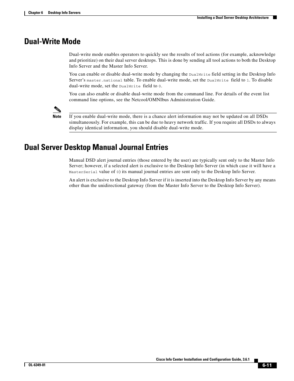 Dual-write mode, Dual server desktop manual journal entries | Cisco OL-6349-01 User Manual | Page 11 / 12
