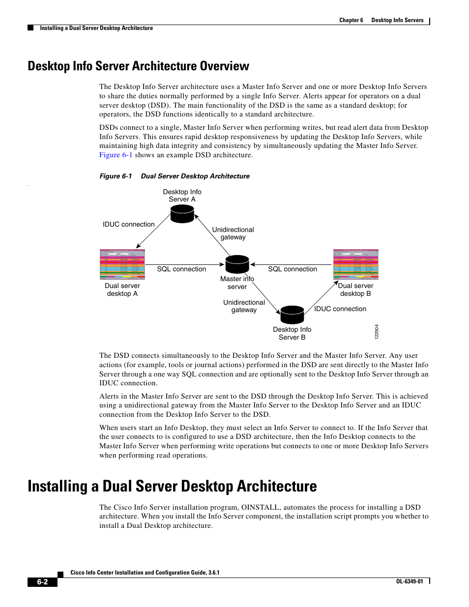 Desktop info server architecture overview, Installing a dual server desktop architecture | Cisco OL-6349-01 User Manual | Page 2 / 12