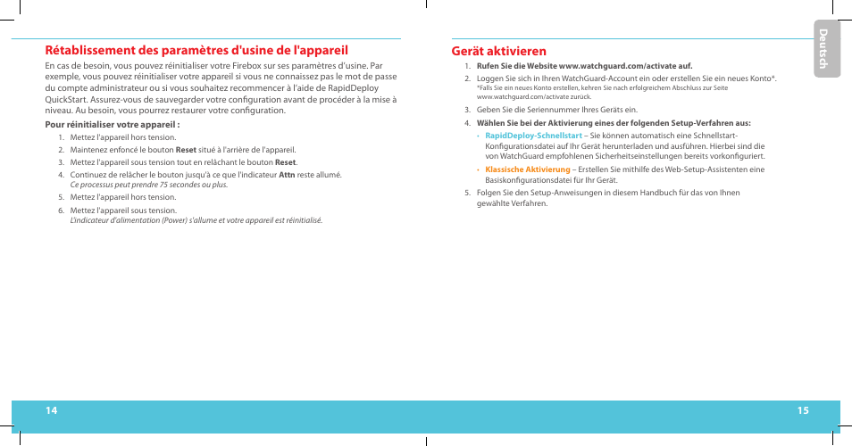 Gerät aktivieren | WatchGuard T10-D User Manual | Page 8 / 19