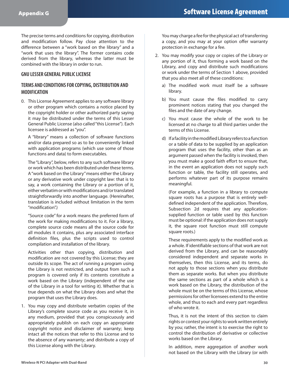 Software license agreement | Cisco LINKSYS WMP600N User Manual | Page 33 / 37