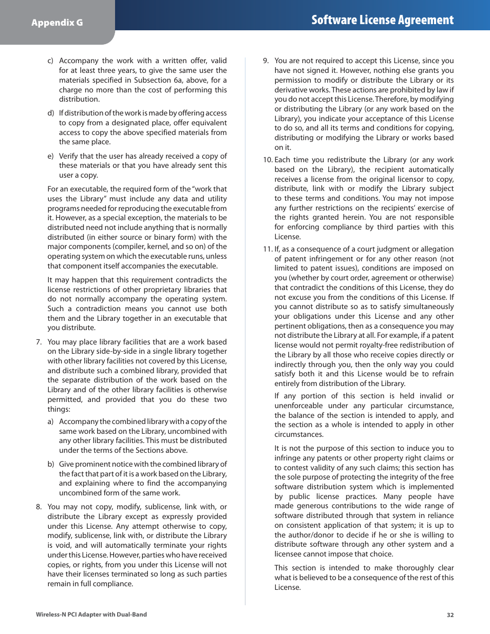 Software license agreement | Cisco LINKSYS WMP600N User Manual | Page 35 / 37