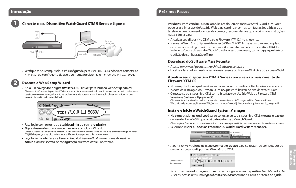 Introdução, Próximos passos | WatchGuard 5 Series User Manual | Page 10 / 13