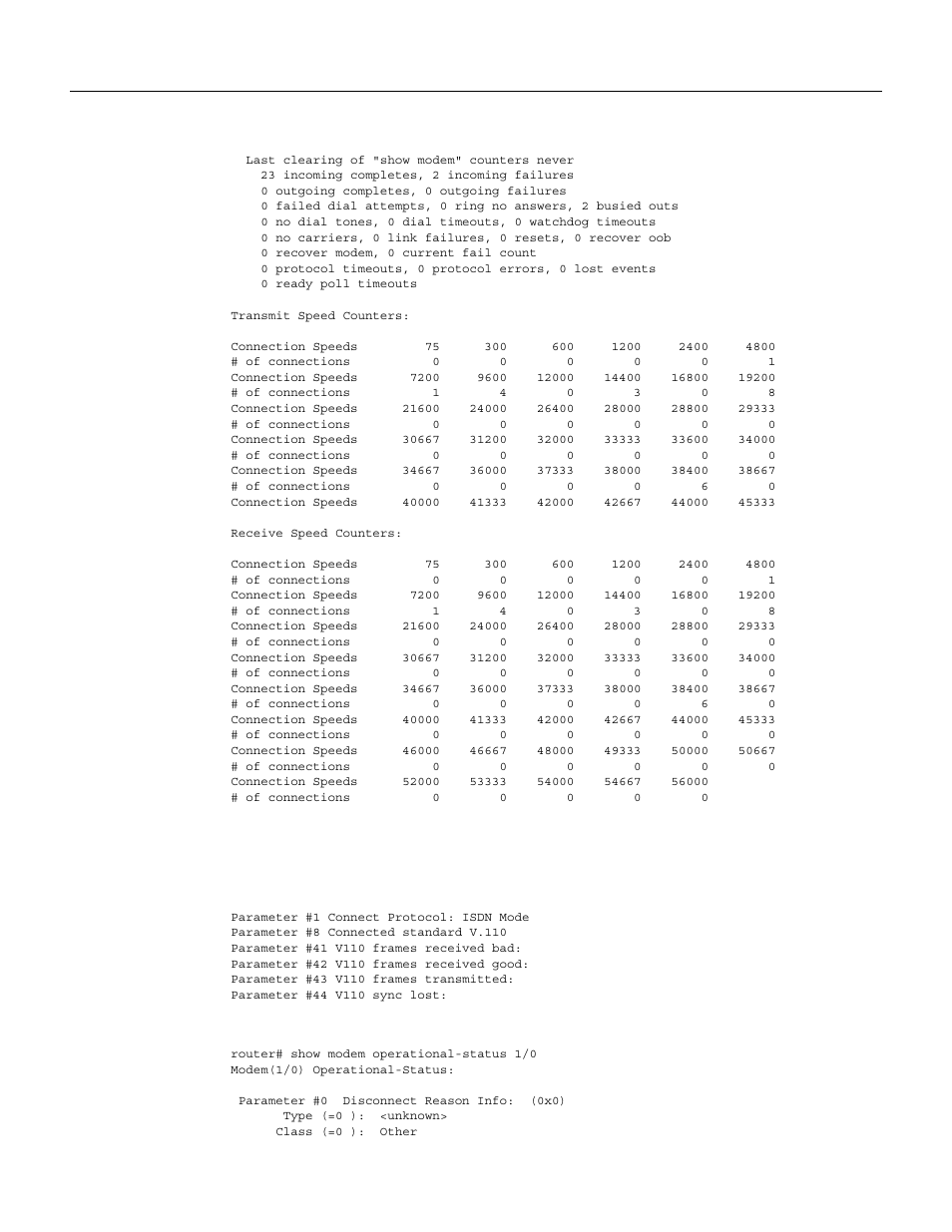 Show modem operational-status | Cisco MICA V110 User Manual | Page 6 / 10